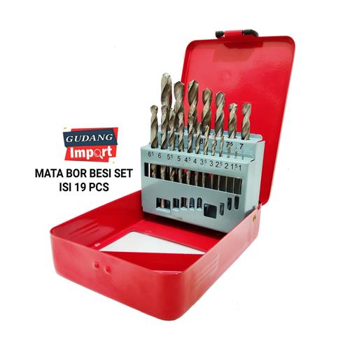Gambar MATA BOR BESI SET MERK HSS 19PCS 1-10MM 2mm 3mm 4mm 5mm 6mm 7mm 8mm 9 dari GUDANGIMPORT99 Kab. Tangerang Tokopedia