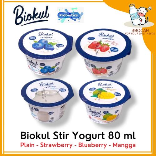 Jual Biokul Stirred Yogurt 80ml kecil Diamond, plain, blueberry