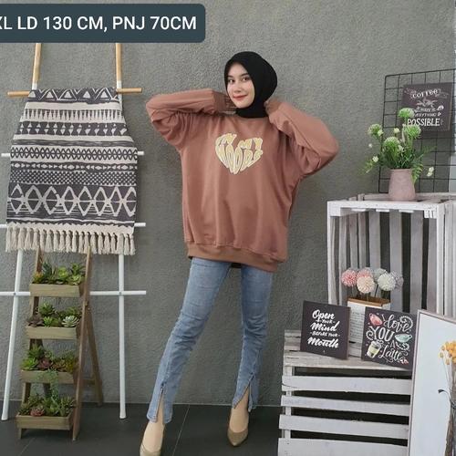 Jual oversize sweater wanita LD130CM 