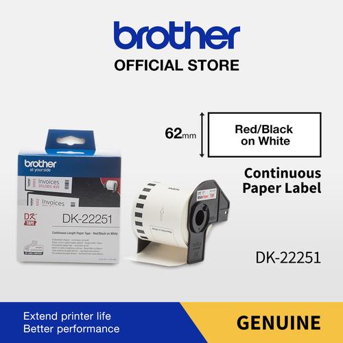 Promo Brother Label DK22251 Black & Red DK 22251 62mmx15.24m Continuous