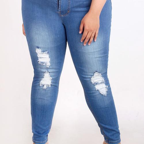 Jual Celana Jeans Wanita Jumbo Sobek 