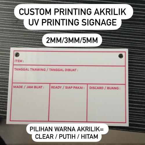 Jual Custom Printing Akrilik / Printing Signage Logo Perusahaan Toko 2MM Kab. Tangerang