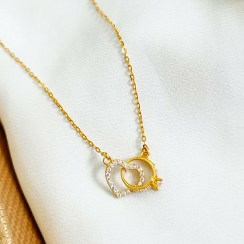 Jual Kalung Wanita Liontin Double Hati 