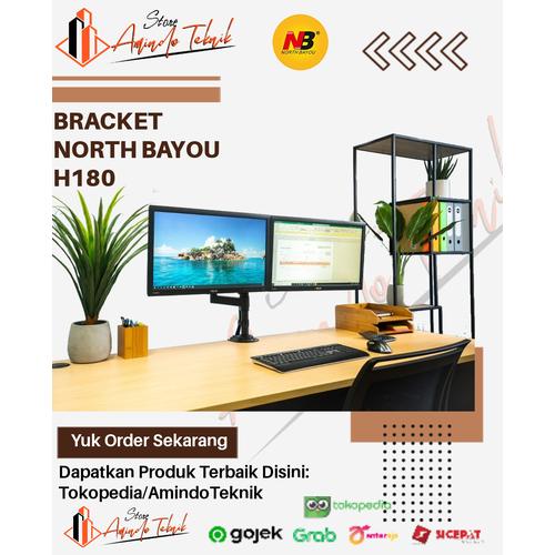 34 inch Dual Arm Stand Monitor TV Jepit 