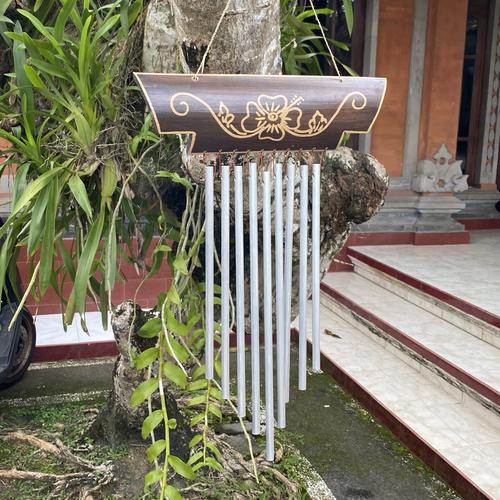 Jual Lonceng Angin Aluminium Kayu Batik Klintingan Wind Chimes Lonceng