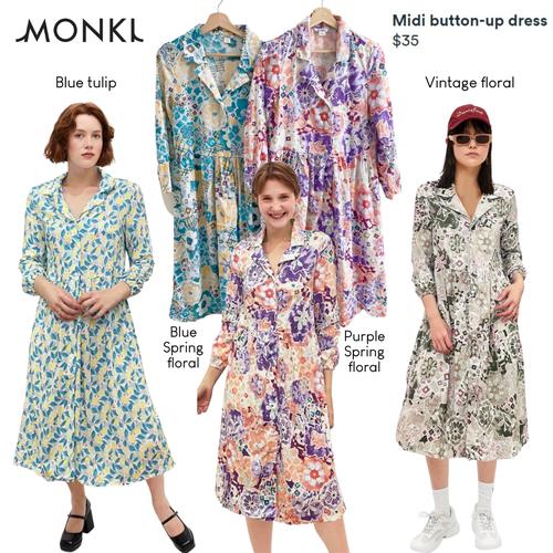 Jual M0nki midi button up dress (Lengan 