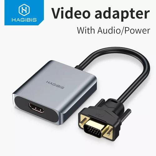 Jual Hagibis VGA to HDMI With 3.5mm AUX 