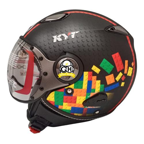 Jual HELM KYT ELSICO 5 BLACK MATT RED KYT HALF FACE Kab. Tangerang