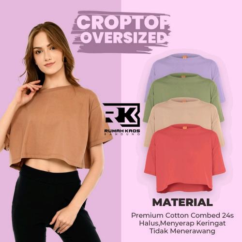 Jual Kaos Crop Tee Oversized Crop Top 