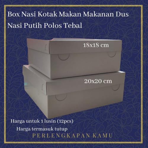 Jual Box Nasi Kotak Makan Makanan Dus Nasi Putih Polos Tebal - Kab ...