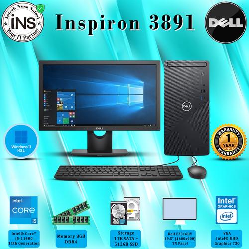 Jual PC DELL Inspiron 3891 MT i511400 8GB 1TB+512GB SSD WIN11HSL OHS