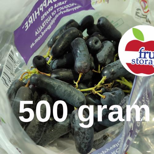 Gambar Buah Anggur Hitam Tanpa Biji Seedless 1 kg Moondrop Sapphire - Sapphire 500g dari Fruit Storage Jakarta Utara Tokopedia