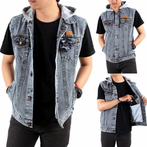Jual ROMPI JAKET HOODIE VEST DENIM 