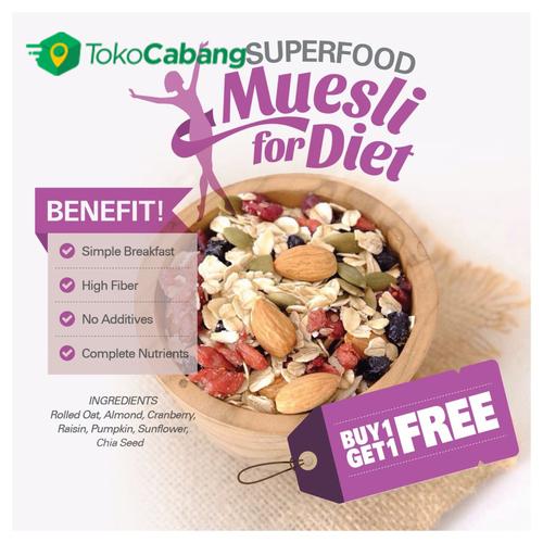 Promo Super Food Muesli BUY 1 GET 1 FREE (500gr x 2pcs) TC Jakarta