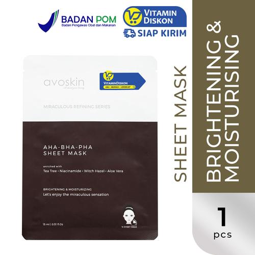 Gambar Avoskin Miraculous Refining AHA + BHA + PHA Sheet Mask 15 GR dari VitaminDiskon Official Jakarta Utara Tokopedia