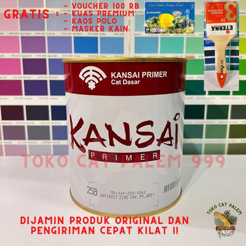 Jual Cat Dasar Kansai Zinc Chromate / Cat Anti Karat Warna Hijau Abu 25