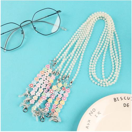 Jual White Beads Chain Mask Strap 