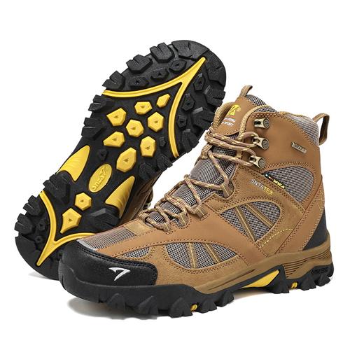 brown yellow boots