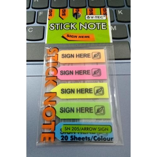 Jual STICKY NOTE V-TEC ARROW 5 WARNA 100 LEMBAR SN205/ARROW - ARROW ...