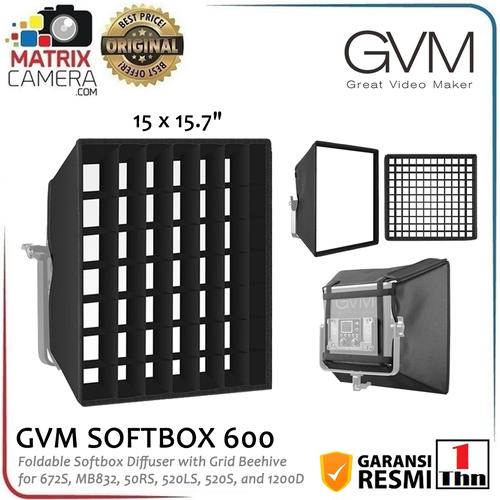 Jual GVM SOFTBOX 600 Foldable Softbox Diffuser with Grid Beehive ...