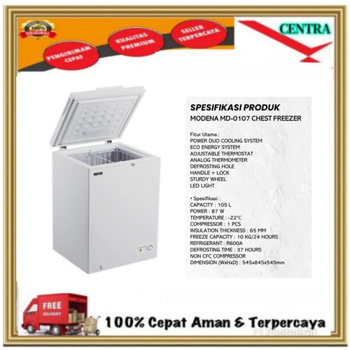 Jual MODENA CHEST FREEZER MD0107 / MD0107 100 LITER Kota Cilegon