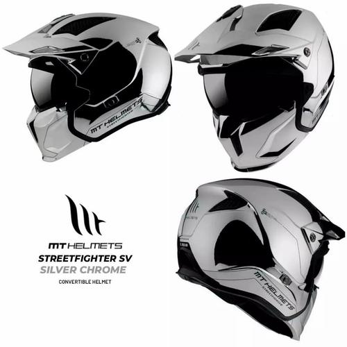 Jual MT Helmets Streetfighter SV Silver Chrome Kota Bogor