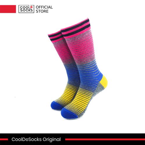 Gambar CoolDeSocks Original | Kaos Kaki Motif - Striped Retro YellowBluePink dari CoolDeSocks undefined Tokopedia