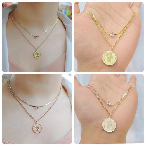 Jual Kalung Wanita 2 Susun Liontin 