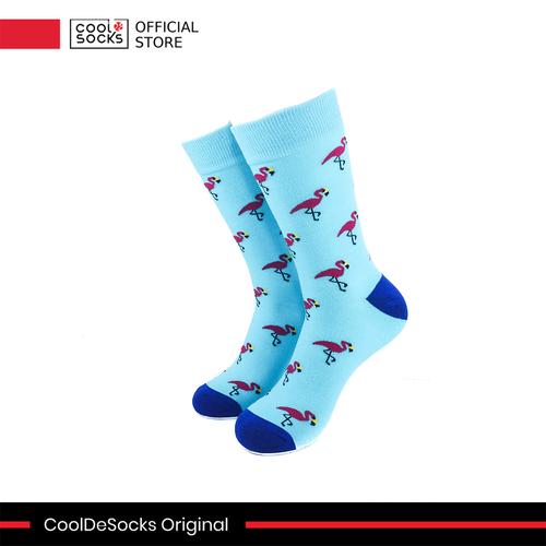Gambar CoolDeSocks Original | Kaos Kaki Motif - Pink Flamingos Baby Blue dari CoolDeSocks Official Jakarta Barat Tokopedia