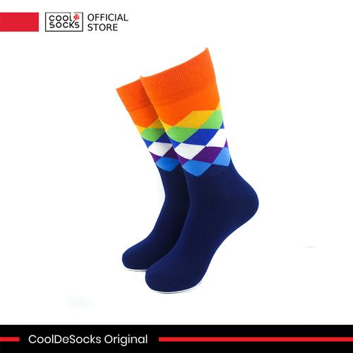 Gambar CoolDeSocks Original | Kaos Kaki Motif - Checkered Colorful Orange dari CoolDeSocks Official Jakarta Barat Tokopedia