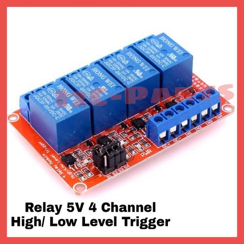 Jual Relay 5V 4 Channel Module High / Low Level Trigger Opto Isolation