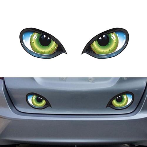 Stiker cutting 3D reflektif mata kucing hijau spion kaca mobil truk di Enter Deal | Tokopedia