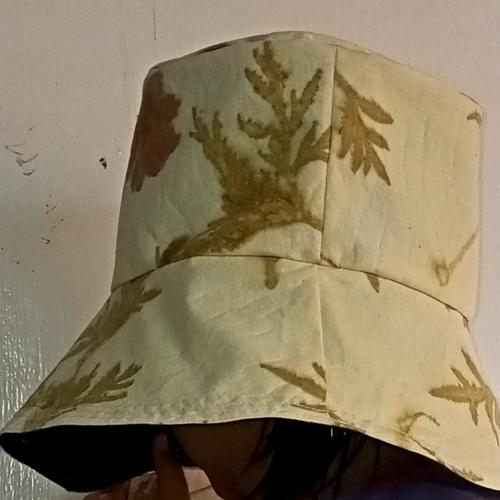 Bucket hat handmade ecoprint unisex 