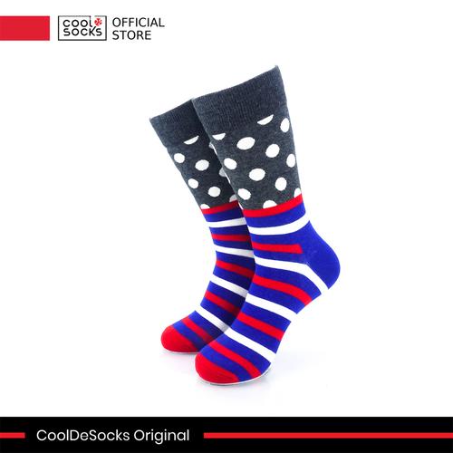 Gambar CoolDeSocks Original | Kaos Kaki Motif - Striped Dot - Dark Grey dari CoolDeSocks Official Jakarta Barat Tokopedia