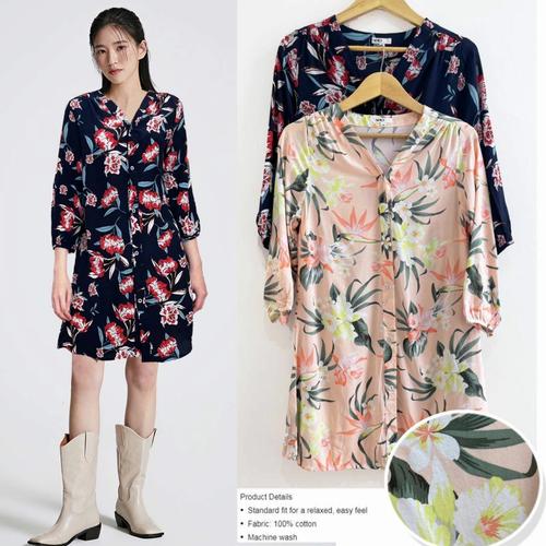 Spao floral button down summer dress 