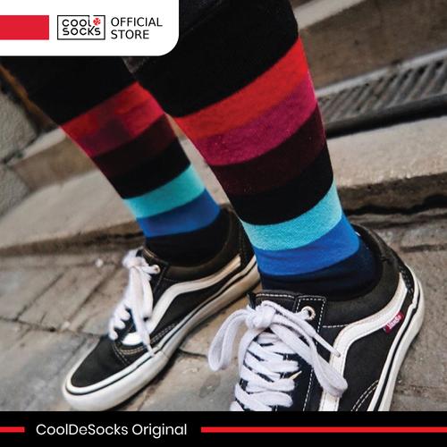 Gambar CoolDeSocks Original | Kaos Kaki Fashion - Striped Red Blue dari CoolDeSocks Official Jakarta Barat Tokopedia