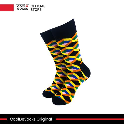 Gambar CoolDeSocks Original | Kaos Kaki Fashion - 3D Cubes Colorful Orange dari CoolDeSocks Official Jakarta Barat Tokopedia