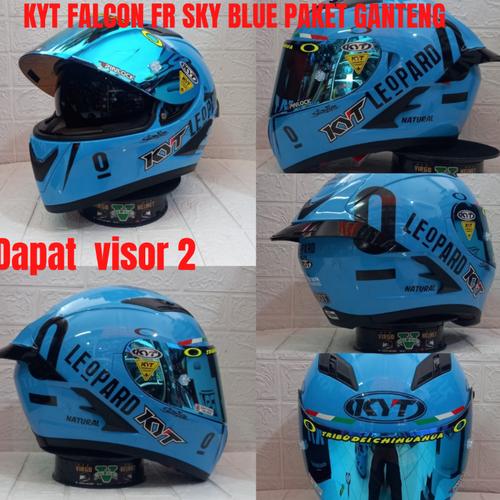 Jual KYT HELM FALCON FR SOLID SKY BLUE 