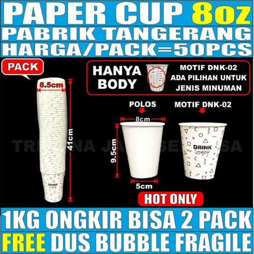 Gambar Paper cup 8oz 50pcs Gelas Kertas Kopi Murah Tipis Tahan Panas 240ml - Drink 02 dari Triguna Jaya Sentosa Trifinity Kota Tangerang Tokopedia