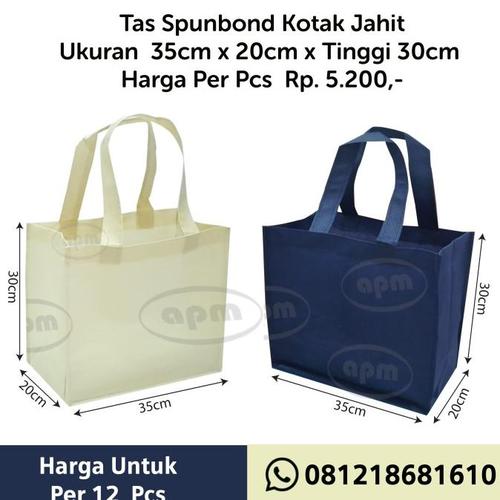 Jual Tas Spunbond Kotak Ukuran 35x20x30 (Tas Jahit) Maroon