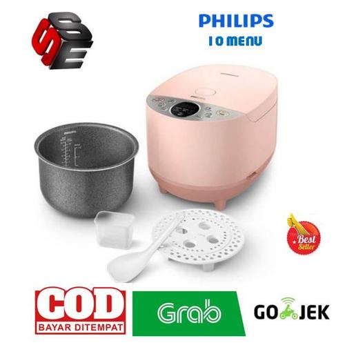 Jual PHILIPS Digital Rice Cooker [1.8 L] HD4515/90 Pink 10 MENU
