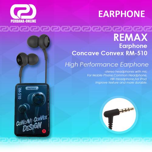 Jual REMAX Earphone RM-510 Concave Convex design Kota Malang