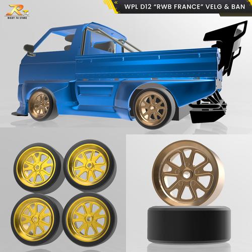 Velg Rwb Jual WPL D12 Velg RWB France dan Ban 1 Set - Velg Kaleng RC Drift WPL ...