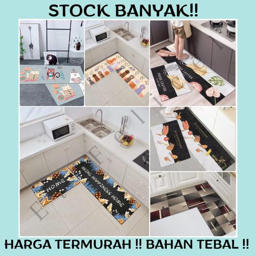 Gambar 2 in 1 Kitchen Floor Mat / Keset Alas Lantai Rumah Dapur Anti Selip - Floral dari Et Felicel Jakarta Barat Tokopedia