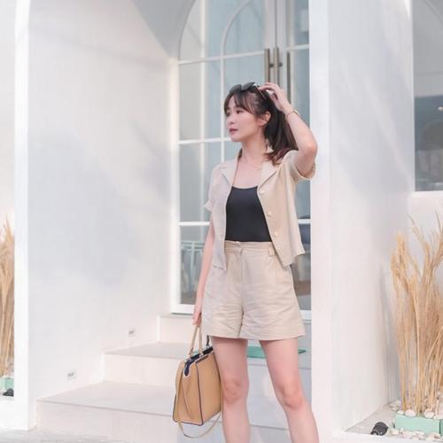Ms Daisy Helena Linen Set - khaki, S 