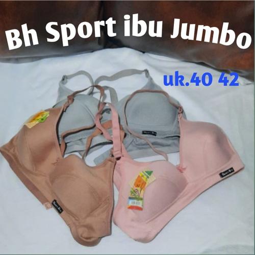 Jual Bra Bh Wanita Tanpa Kawat Sport Bra Busa Tipis Ibu Cup Besar