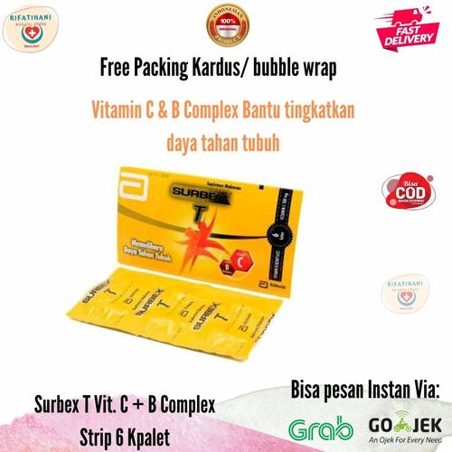Jual Surbex T Strip 6 tablet, vitamin C + b Complex jaga daya tahan