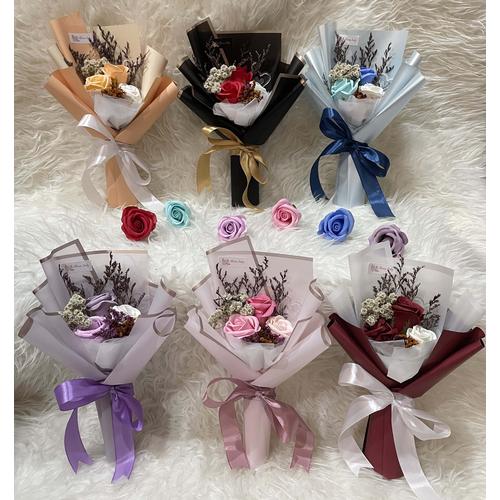 Gambar Bouquet/Buket bunga sabun (Soap flower) - Small - Black/hitam dari TheFlowerLady Jakarta Barat Tokopedia