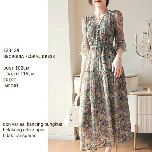 Jual Georgina Floral Maxi Dress Import 