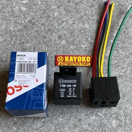 Jual RELAY BOSCH ORIGINAL 12V 30A KAKI 4 SOKET RELAY PLASTIK ANTI